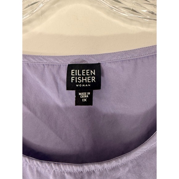 Eileen Fisher Tank Top Purple Silk Sleeveless Basic Scoop Neck Minimalist 1X - Picture 2 of 10